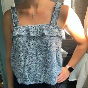 American Eagle Outfitters blue floral tank